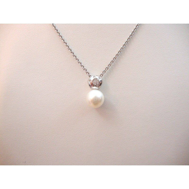 Collana donna Nimei in oro bianco, diamanti e perla AKOYA PCL924