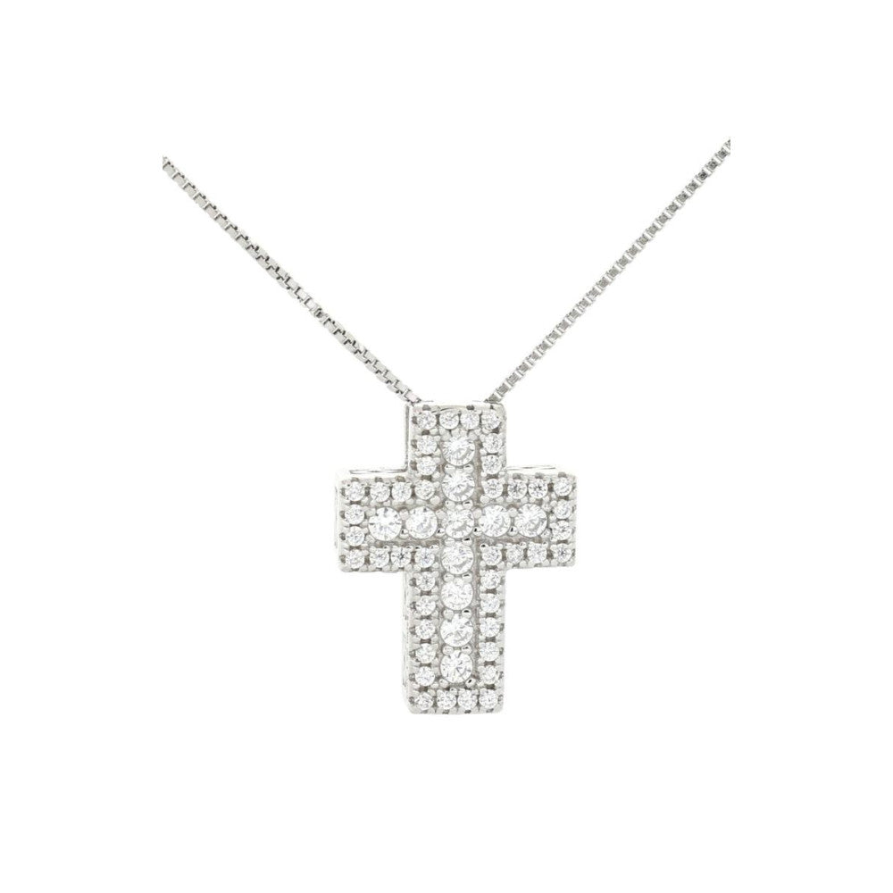 Collana croce donna Urania Preziosi in argento e zirconi PDSA1003