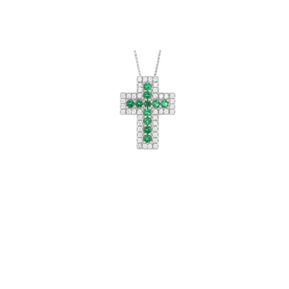 Collana croce donna Urania Preziosi in argento e zirconi PDSA1003SM
