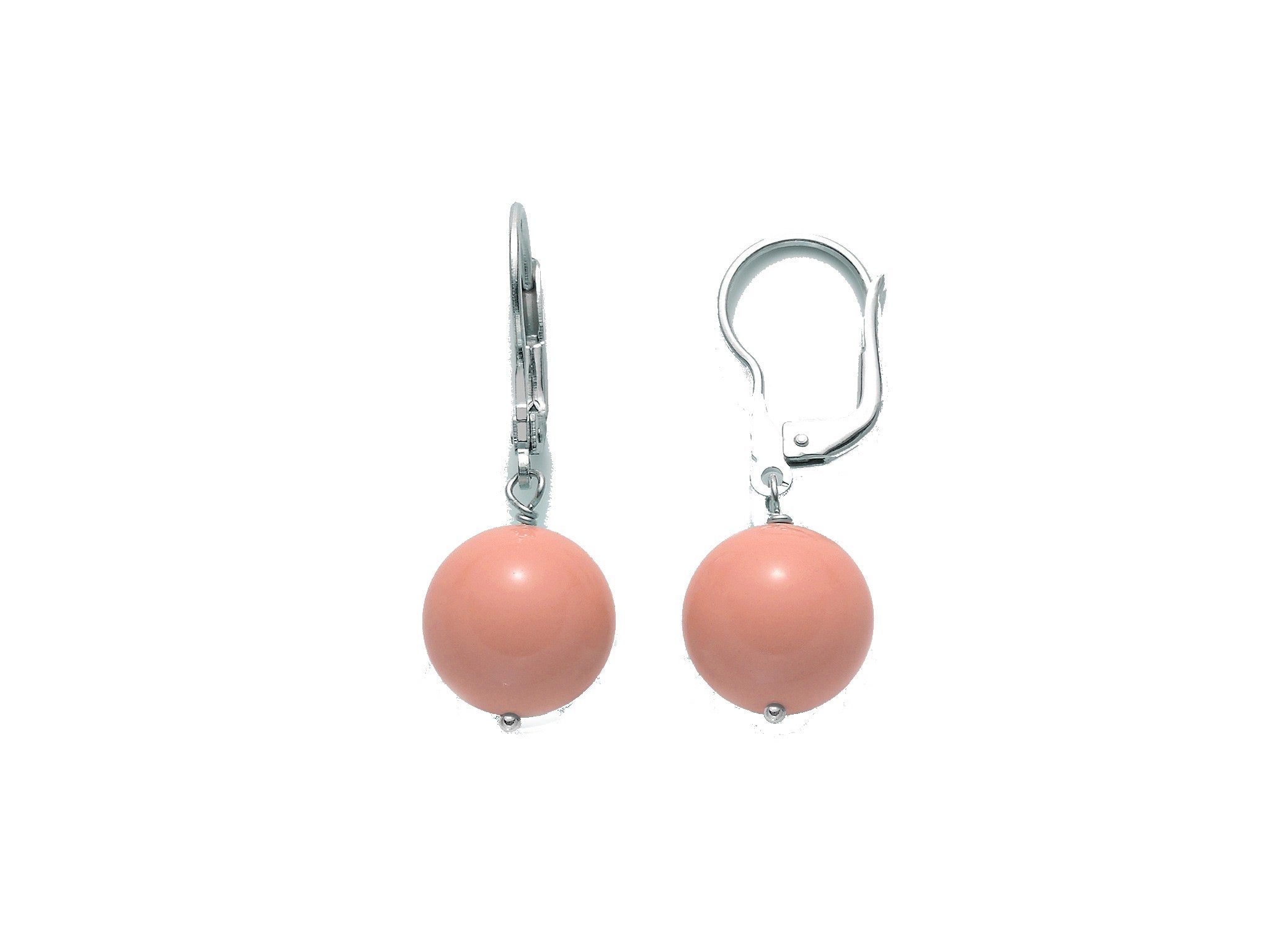 Orecchini a monachella donna Miluna in argento e corallo rosa PER2199