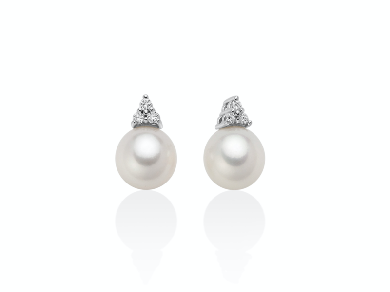 Orecchini donna Miluna in oro bianco, diamanti e perle d'acqua dolce PER2591