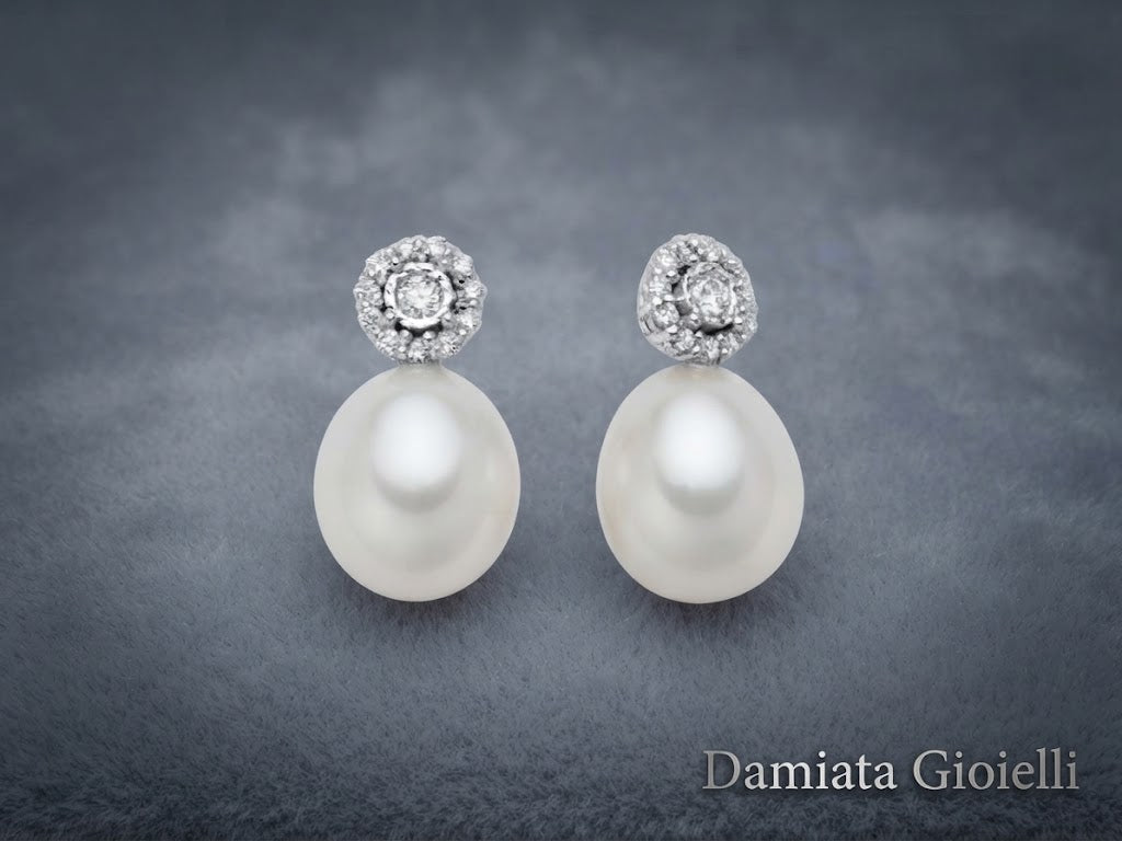 Orecchini donna Miluna in oro bianco, diamanti e perle ref. PER2597