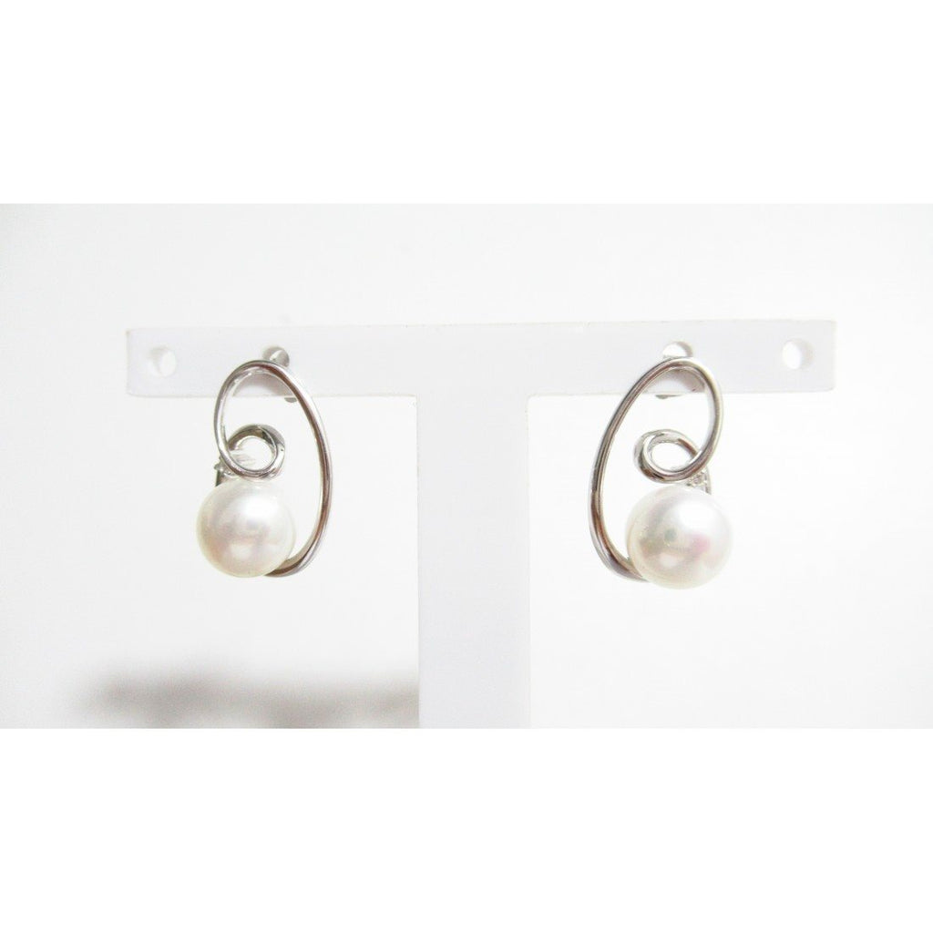 Orecchini donna Nimei in oro bianco, diamanti e perle AKOYA PER744