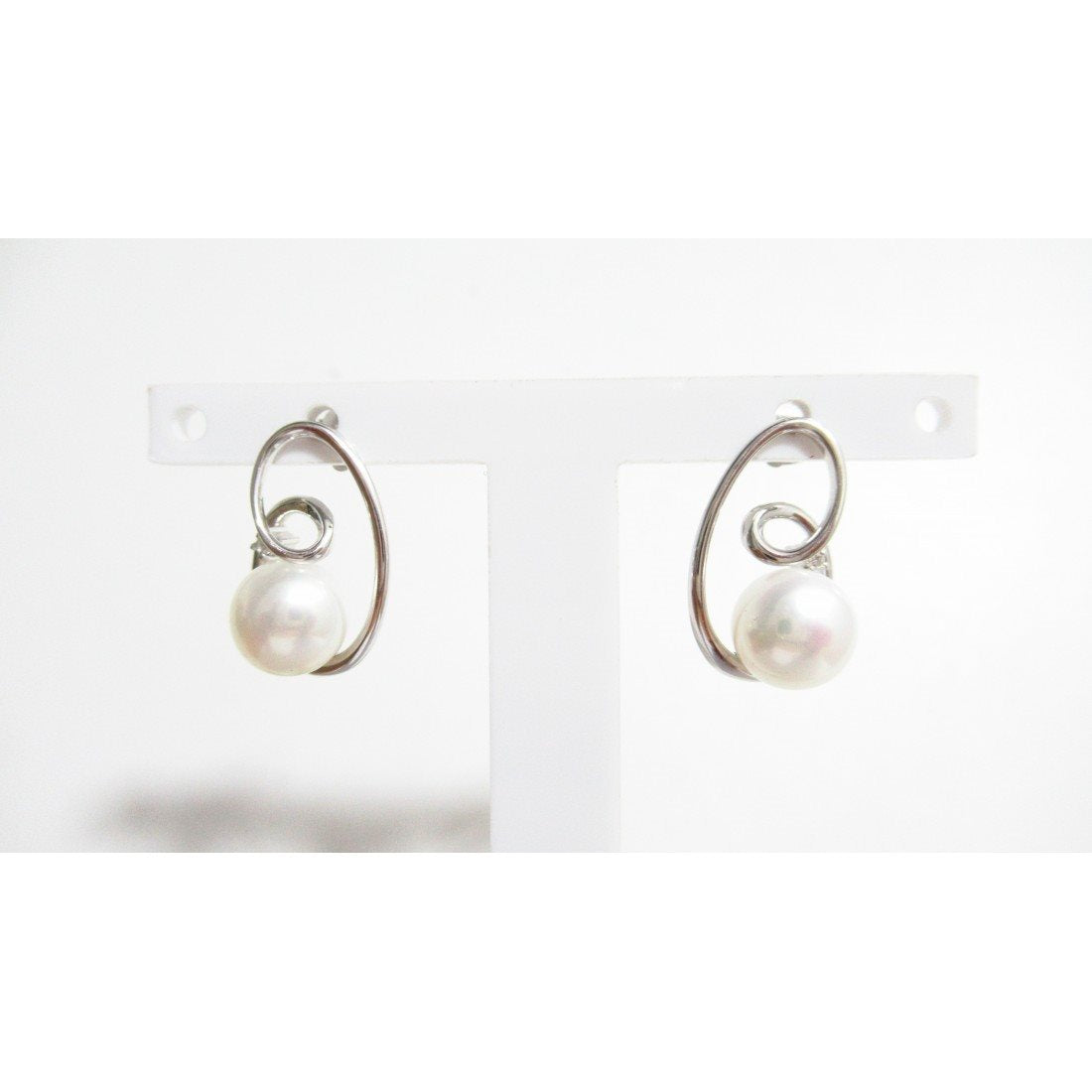 Orecchini donna Nimei in oro bianco, diamanti e perle AKOYA PER744