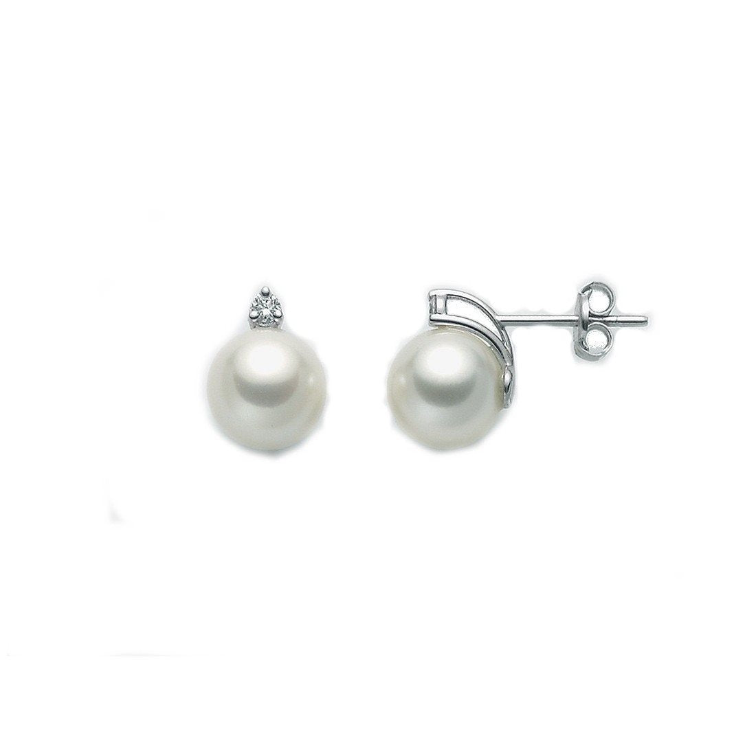Orecchini donna Nimei in oro bianco, diamanti e perle d'acqua salata AKOYA PKG859BN_008