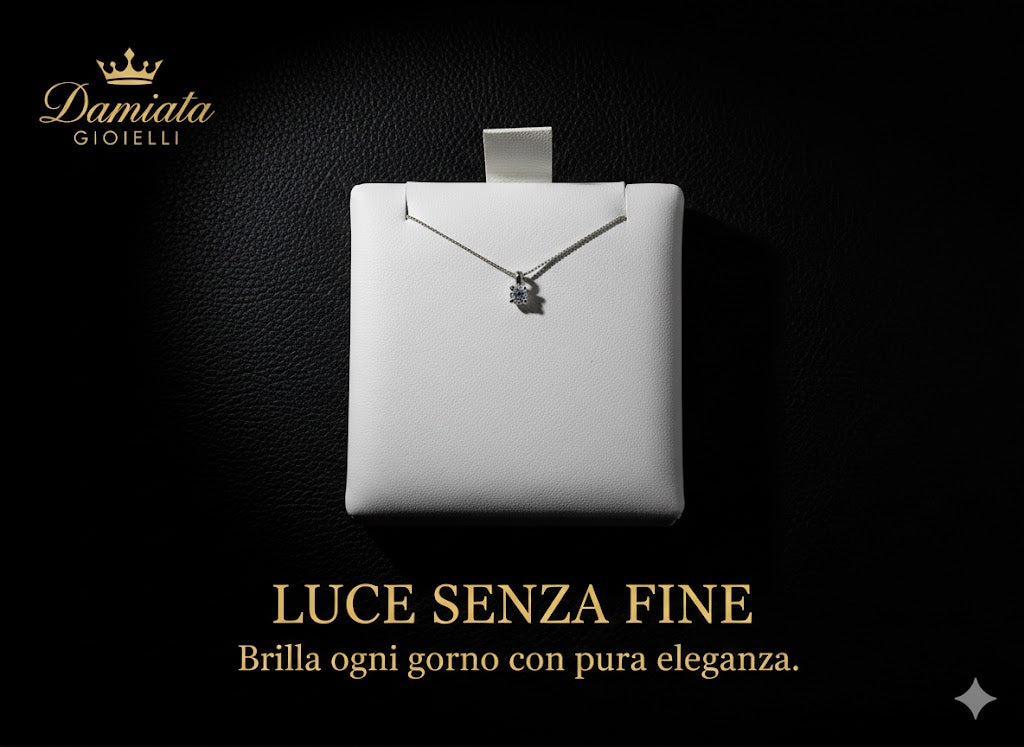 Collana punto luce donna Lucciole Gioielli in oro bianco e diamante PLFB-9KT-2