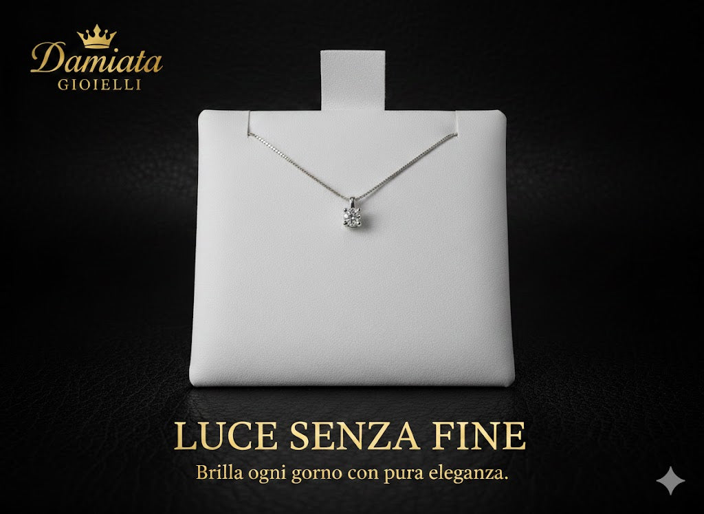 Collana punto luce donna Lucciole Gioielli in oro bianco e diamante PLFB-9KT-4