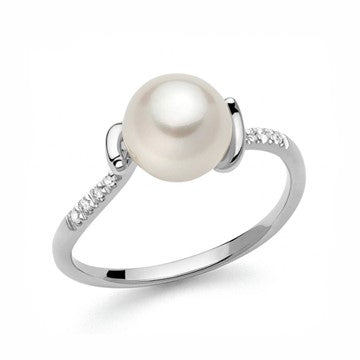 Anello donna Miluna in oro bianco, diamanti e perla PLI1653