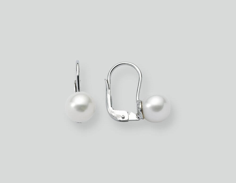 Orecchini donna Miluna in oro bianco e perle PMOB657J