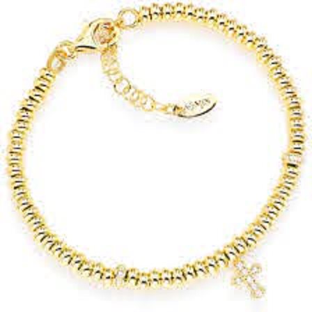 Bracciale donna Amen in argento dorato con charm e zirconi POCG