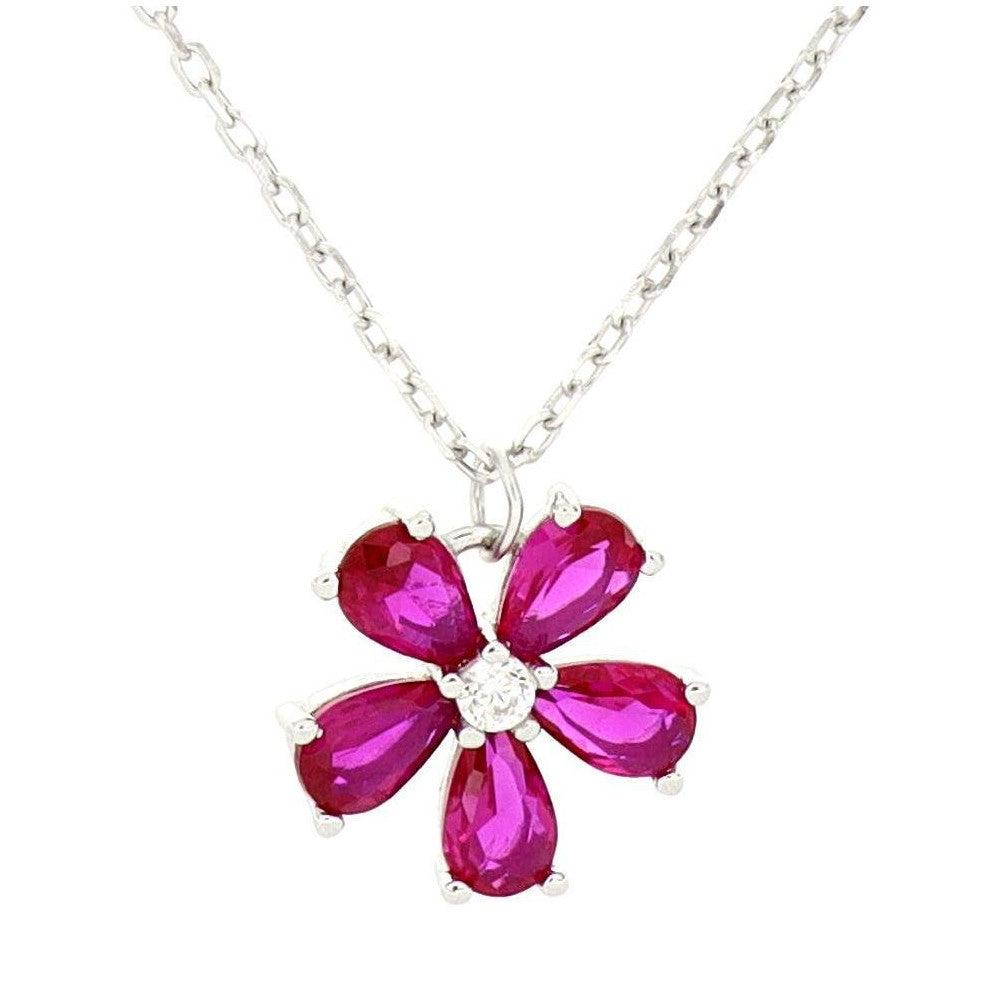 Collana fiore donna Urania Preziosi in argento e zirconi PSI1001RB