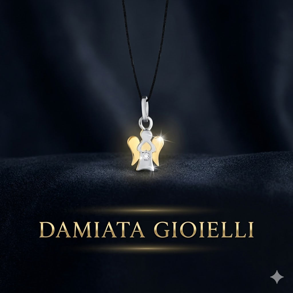 Collana angelo donna Roberto Giannotti in oro giallo e bianco con diamante PZ666
