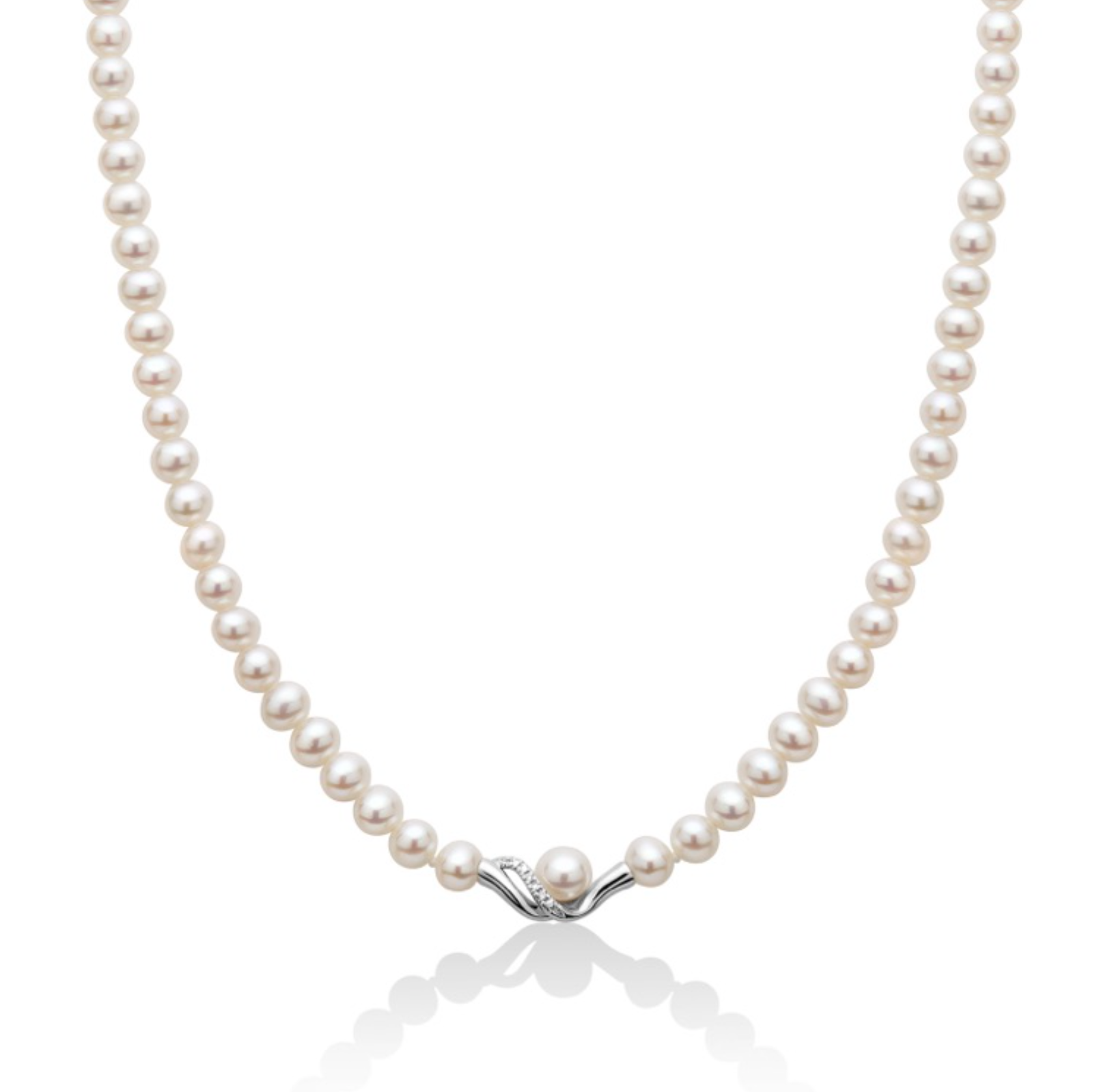 Collana donna Miluna in oro bianco, diamanti e perle PCL6126