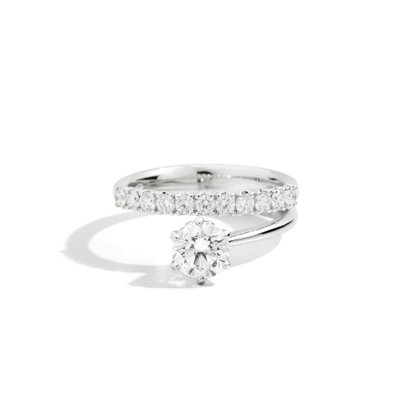 Anello solitario donna Recarlo in oro bianco e diamanti R01SF014/048-14
