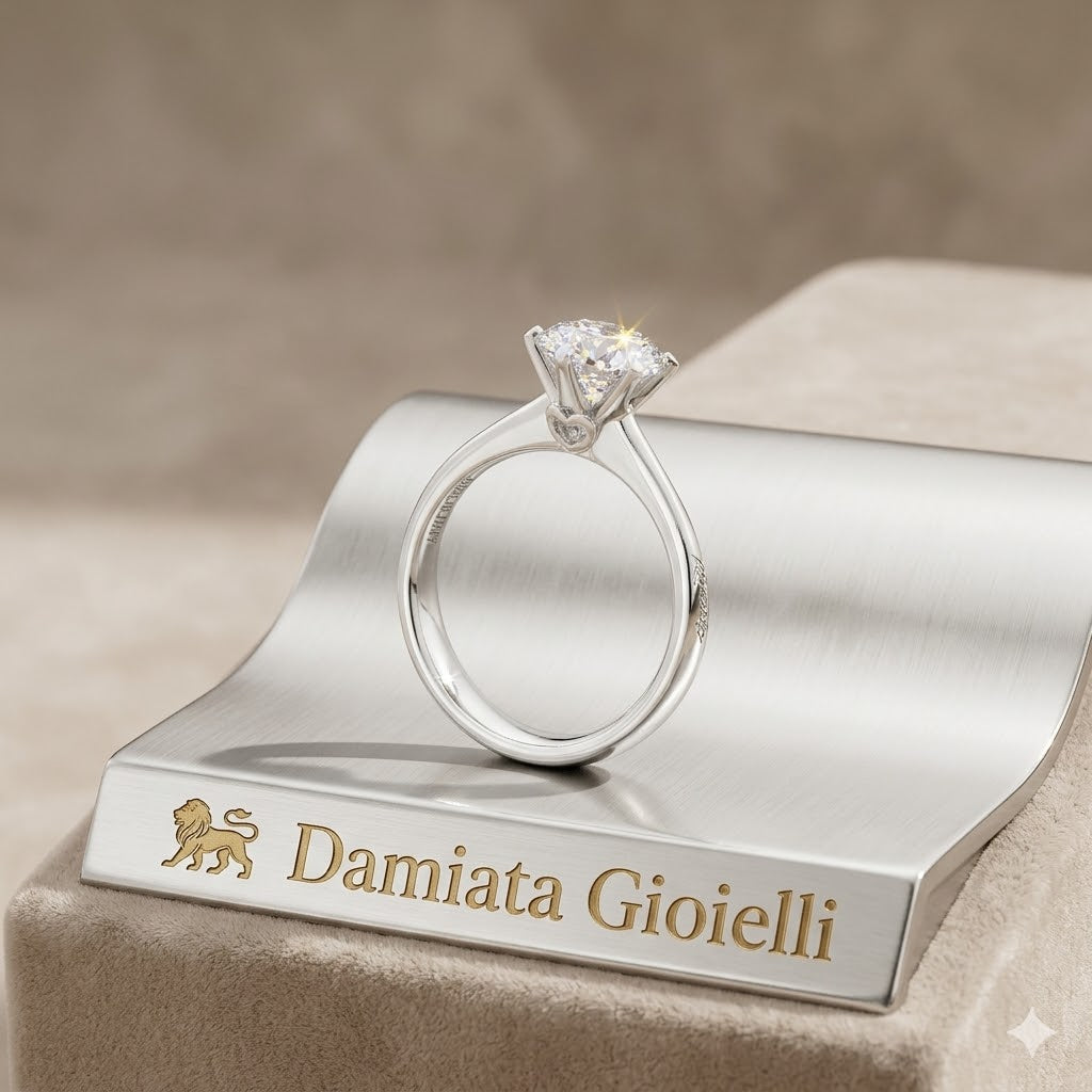 Anello solitario donna Recarlo collezione Anniversary in oro bianco e diamante R01SO014/024-13