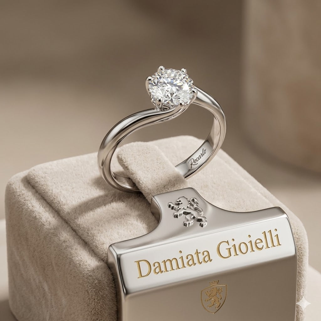 Anello solitario donna Recarlo in oro bianco e diamante R01SO195/038-14