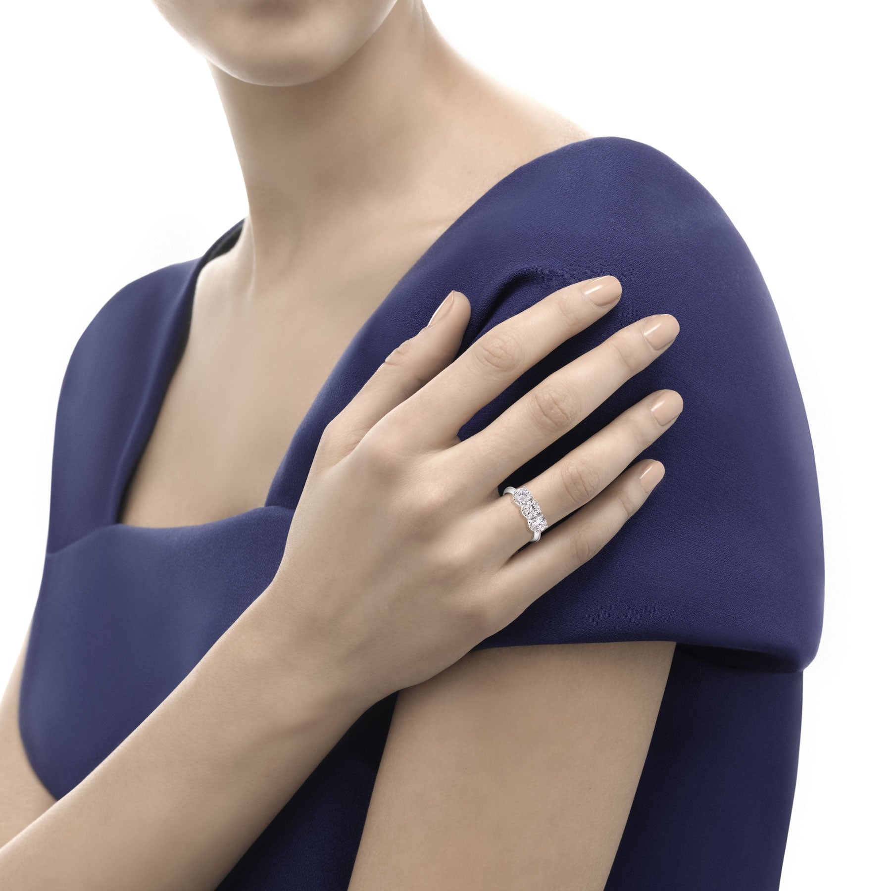 Anello trilogy donna Recarlo in oro bianco con diamanti R01TY001/015-12