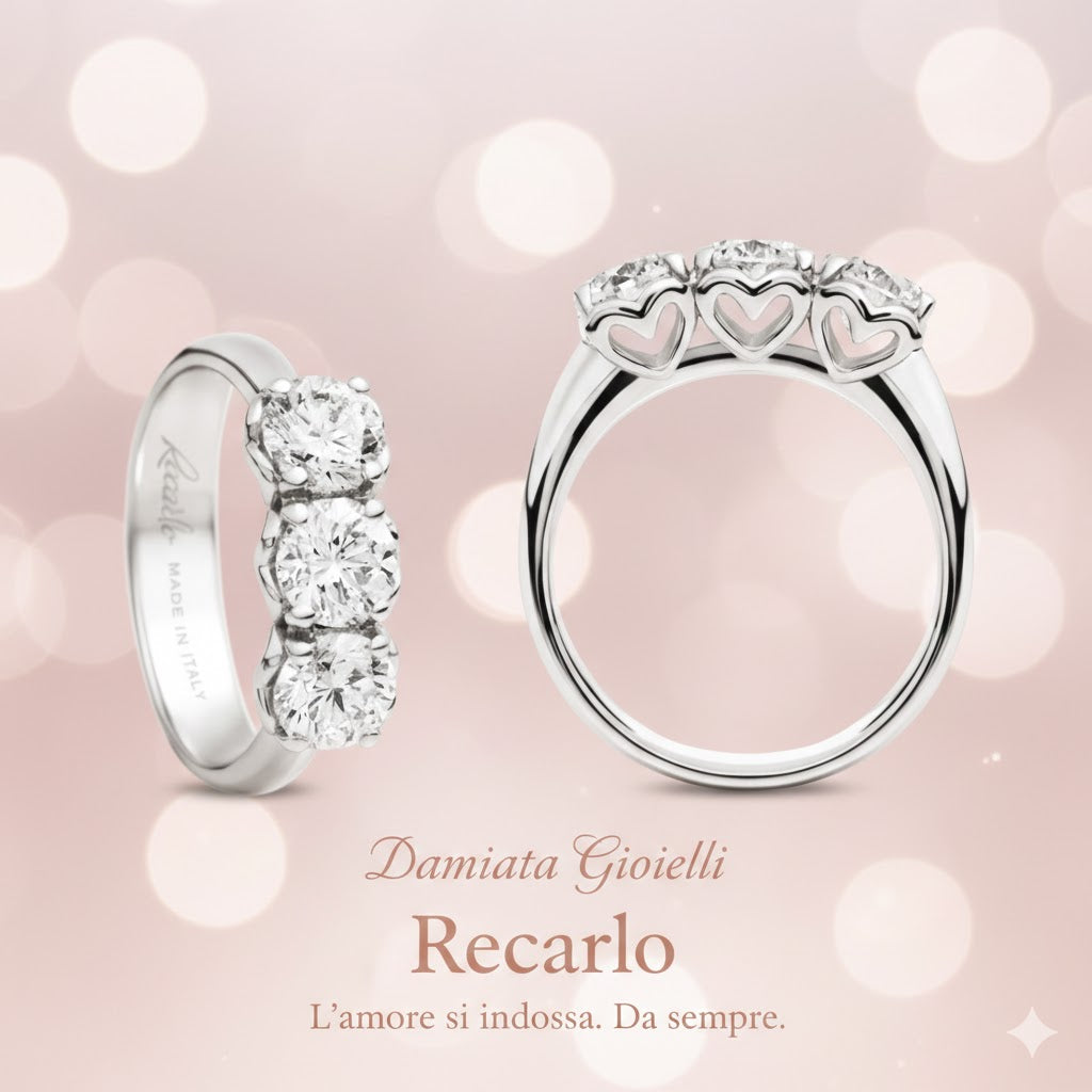 Anello trilogy donna Recarlo in oro bianco con diamanti R01TY001/015-12