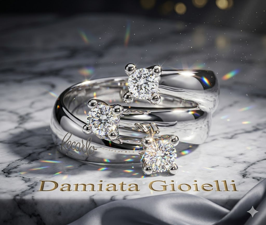Anello trilogy donna Recarlo in oro bianco e diamanti R02TY677/015-12