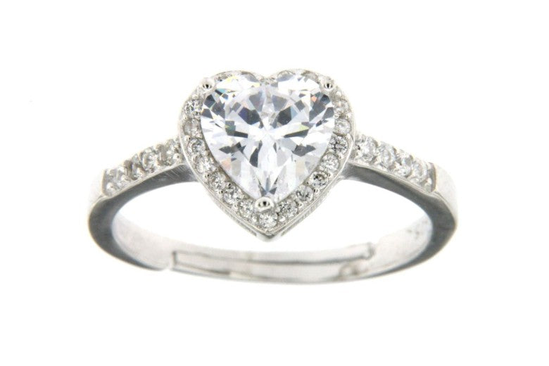 Anello cuore donna Urania Preziosi in argento e zirconi R1005