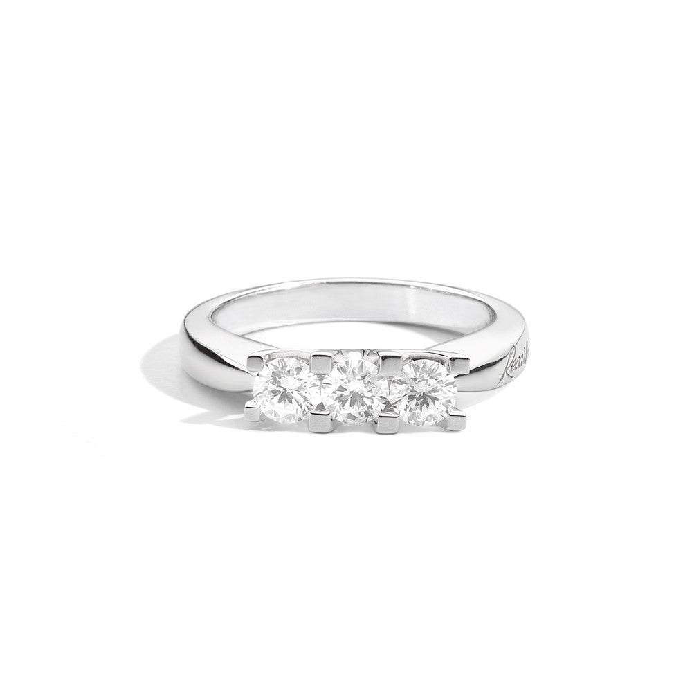 Anello trilogy donna Recarlo in oro bianco e diamanti R30TY265/050-14