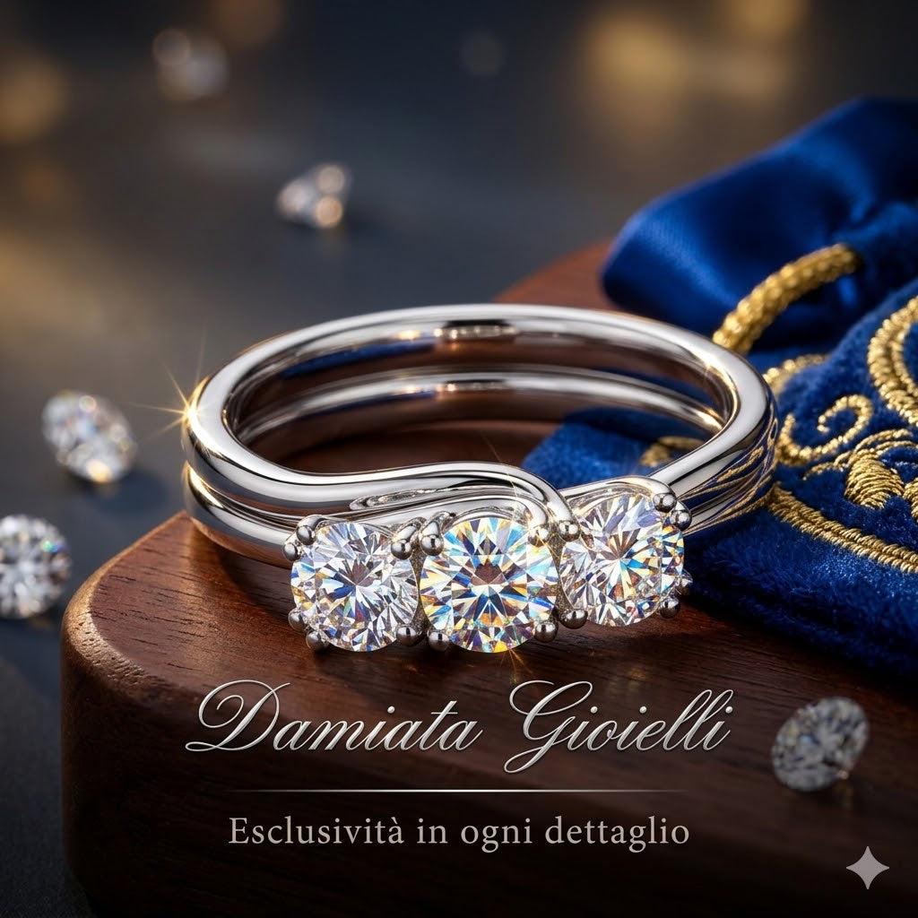 Anello trilogy donna Recarlo in oro bianco e diamanti R61TY001/B070-14