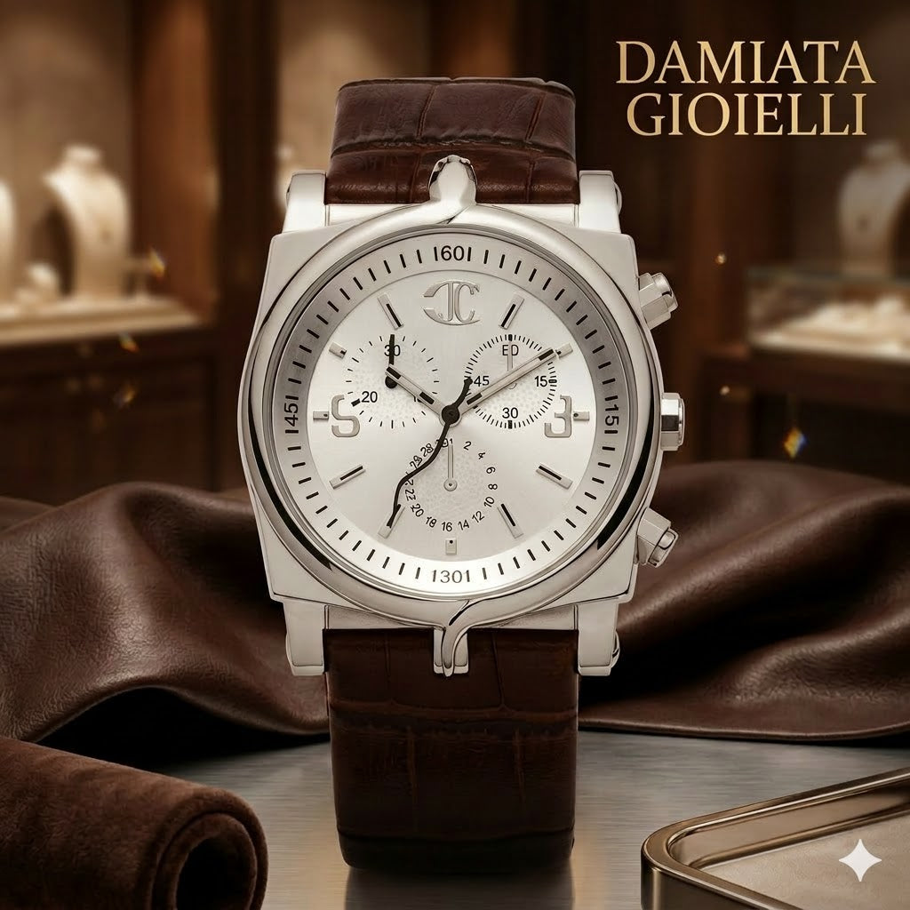 Orologio cronografo uomo Just Cavalli in acciaio e pelle R7251916015
