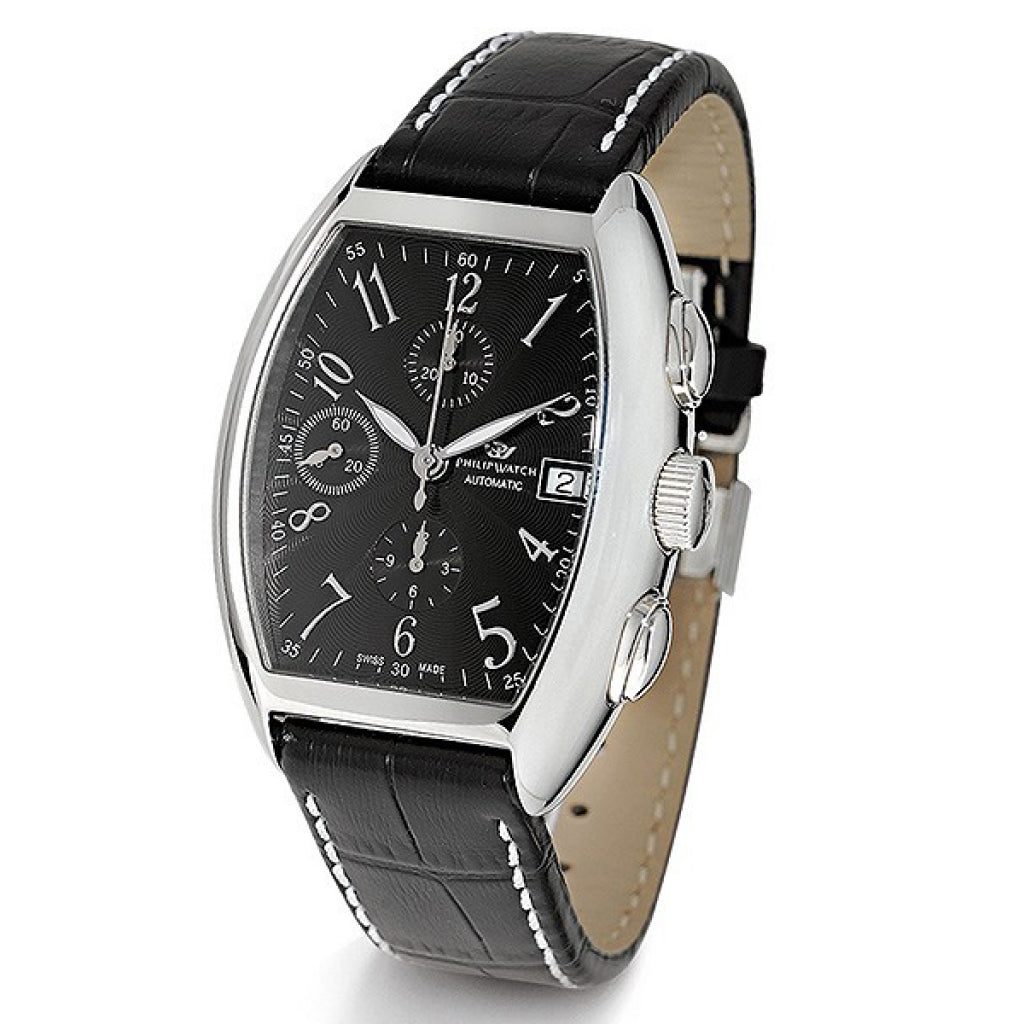 Orologio automatico cronografo uomo Philip Watch Panama in acciaio e pelle R8241985035