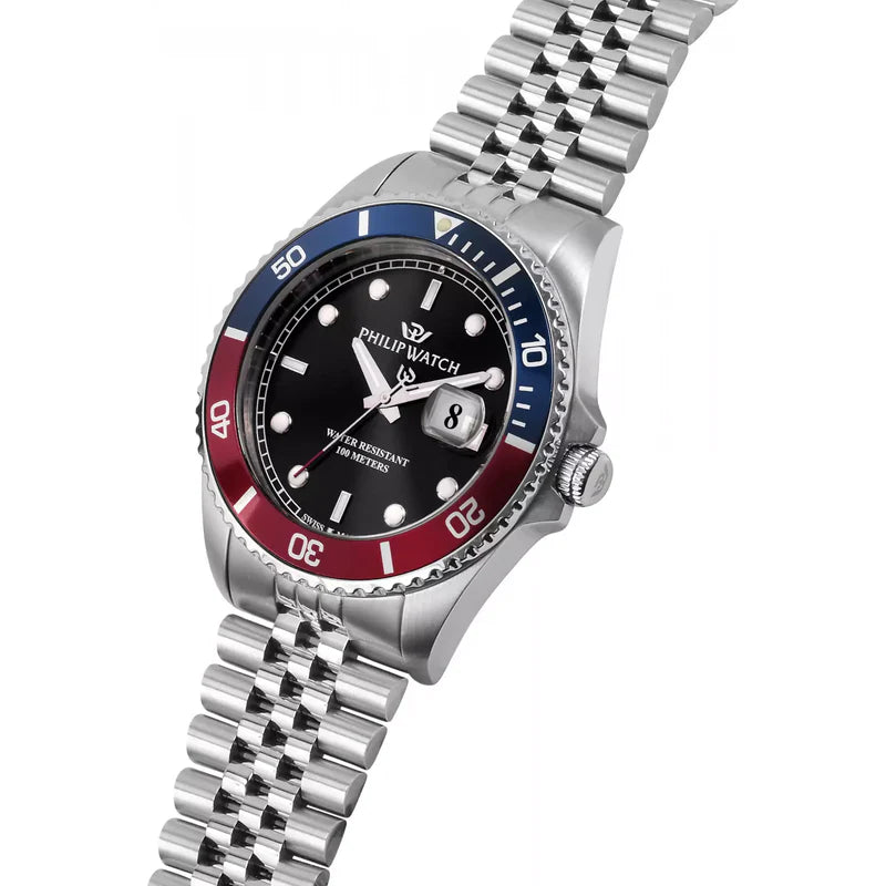 Orologio solo tempo uomo Philip Watch collezione Caribe in cciaio R8253597063