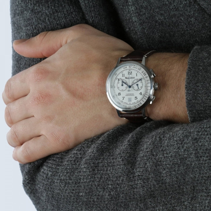 Orologio cronografo uomo Philip Watch in acciaio e pelle R8271698004