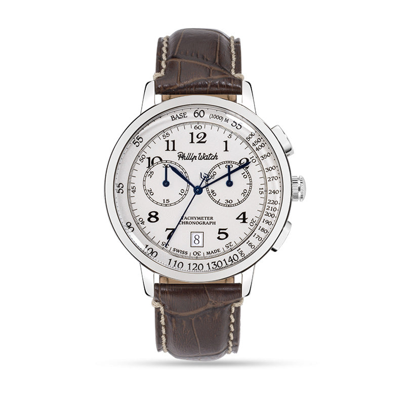 Orologio cronografo uomo Philip Watch in acciaio e pelle R8271698004