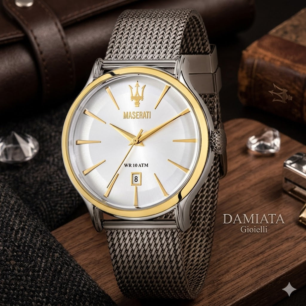 Orologio solo tempo uomo Maserati collezione Epoca in acciaio bicolore R8853118001