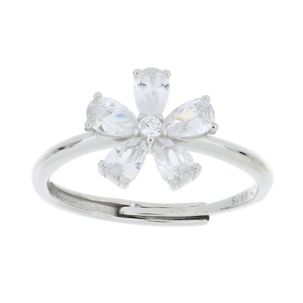 Anello fiore donna Urania Preziosi in argento e zirconi RSI1001
