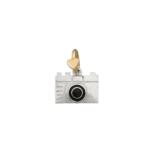 Charm unisex Dodo Mariani in argento e oro raffigurante una Macchina Fotografica S100F