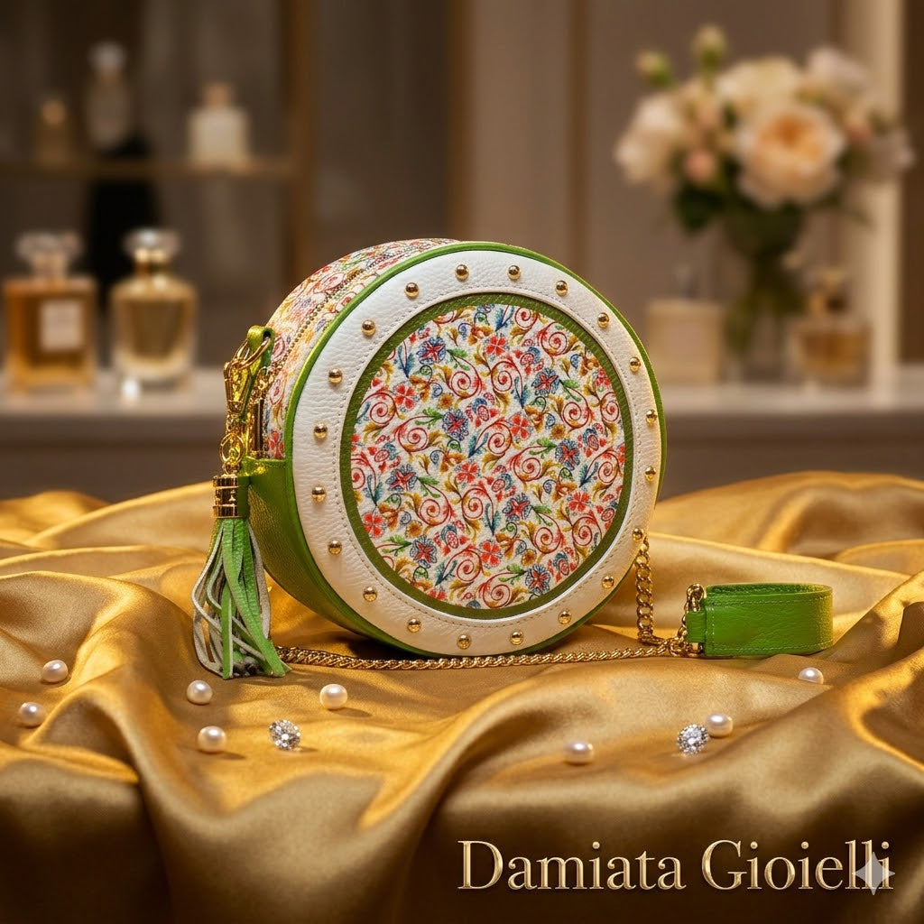 Borsa Ammia donna in pelle collezione "SCARAMANZIA" colore pistacchio