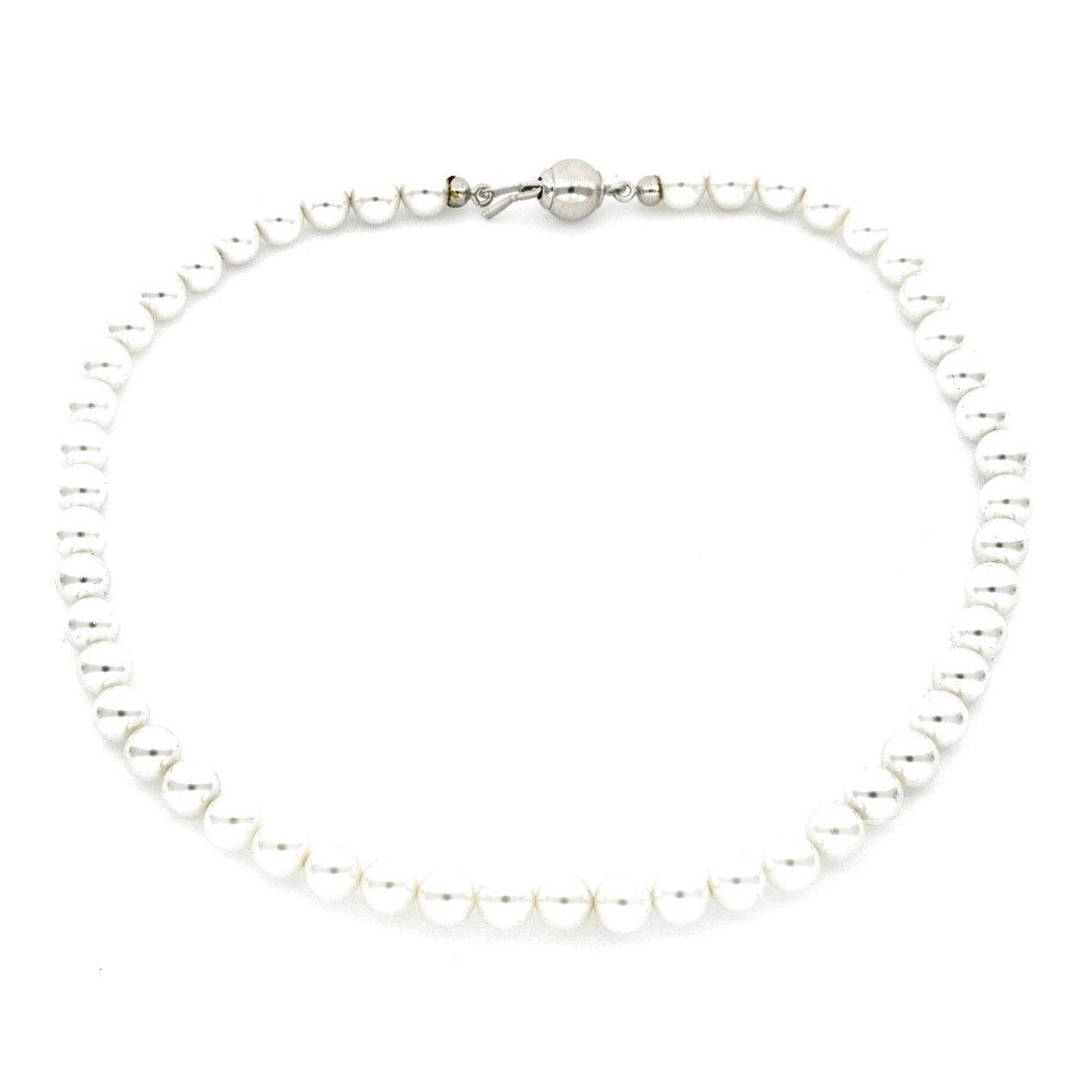 Collana filo di perle donna Orelù in oro bianco SMN