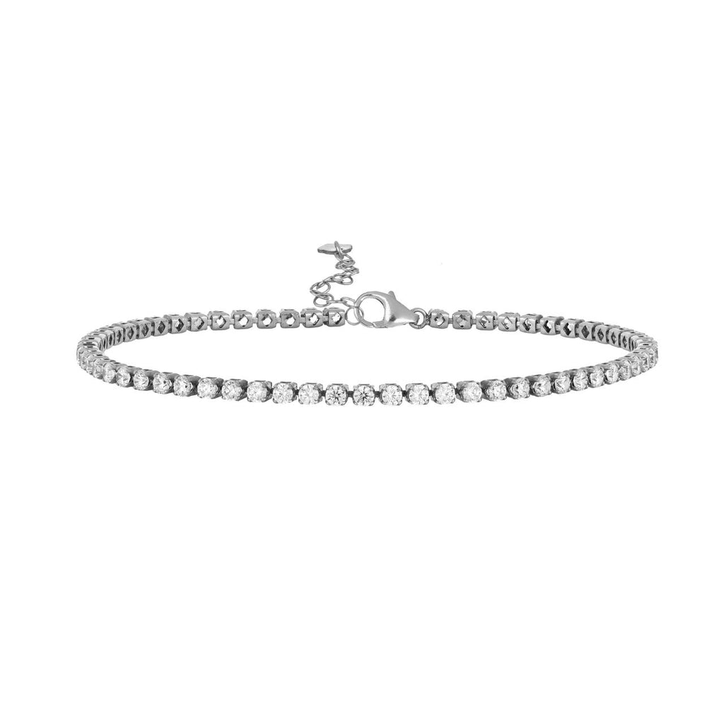 Bracciale tennis unisex IGOLD in oro bianco e zirconi T001BH