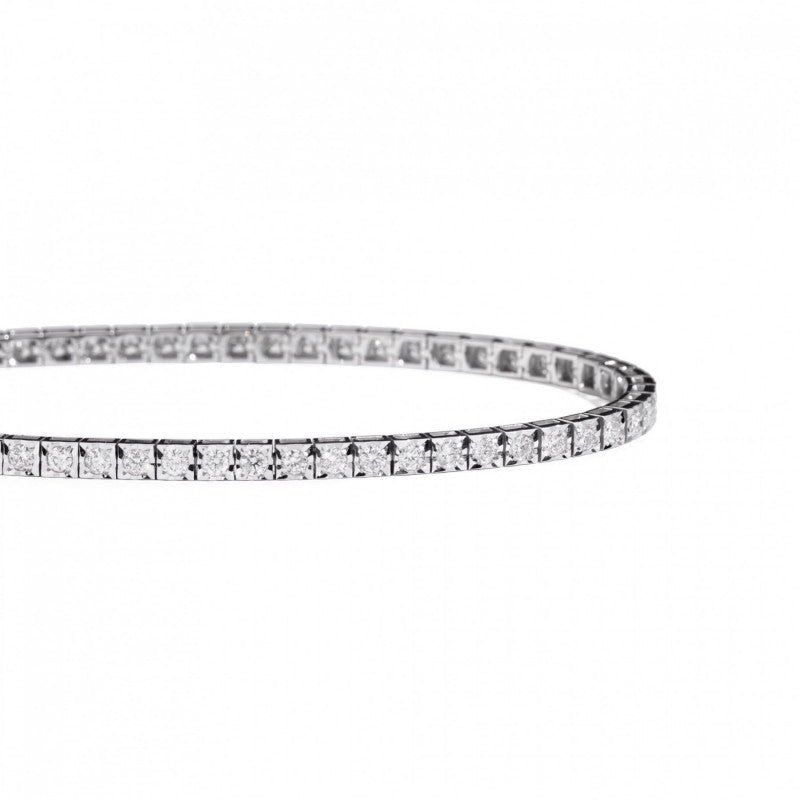 Bracciale tennis unisex Recarlo "Face Cube" in oro bianco e diamanti T39SE884/D-18