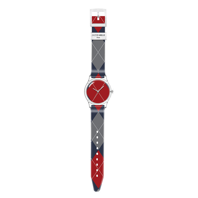 Orologio solo tempo donna Jacob Mille Tartan in silicone