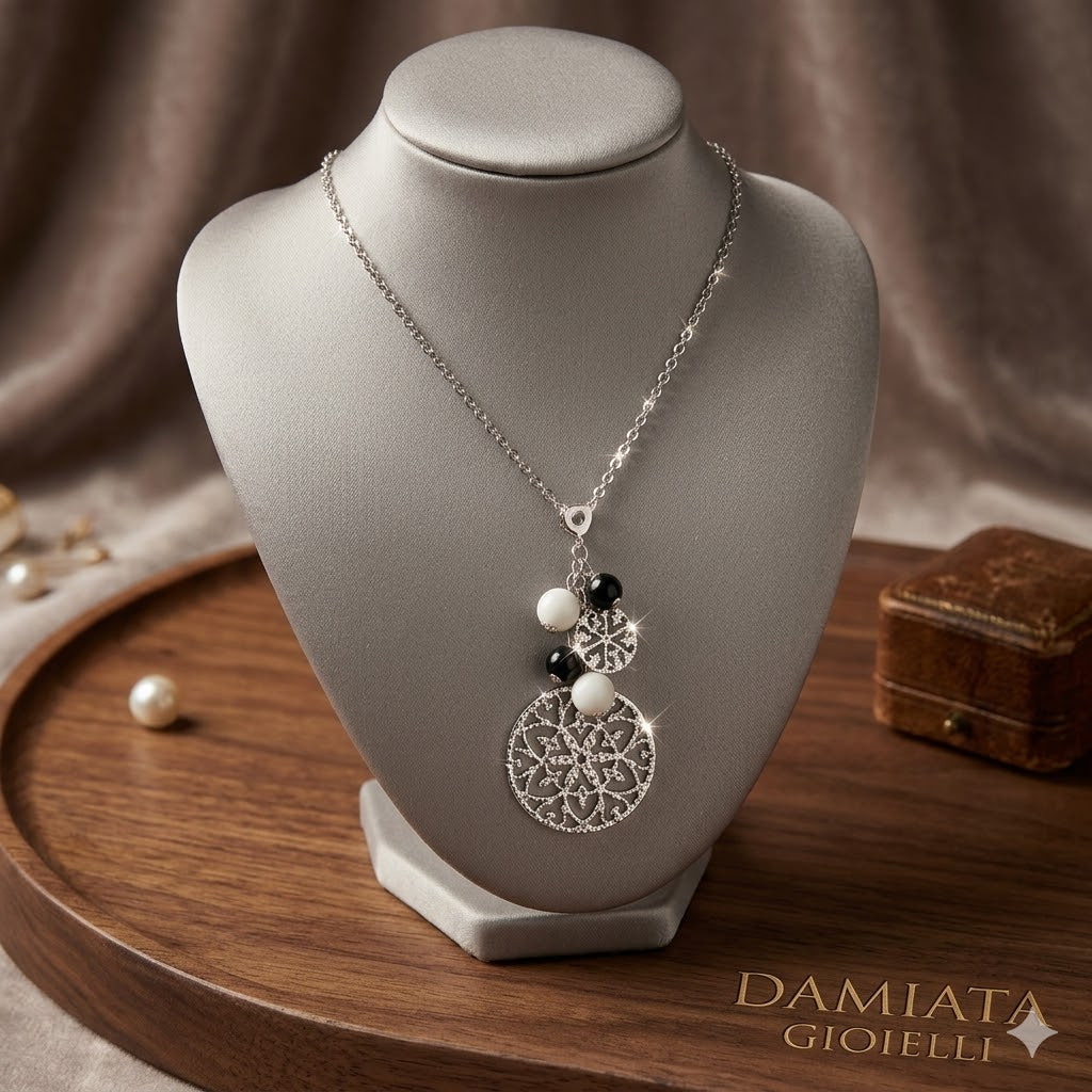 Collana donna Turone Gioielli in bronzo con onice e agata TJ104CLARG