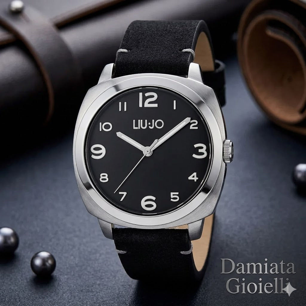 Orologio solo tempo uomo Liu Jo collezione Porthole in acciaio e pelle TLJ1474
