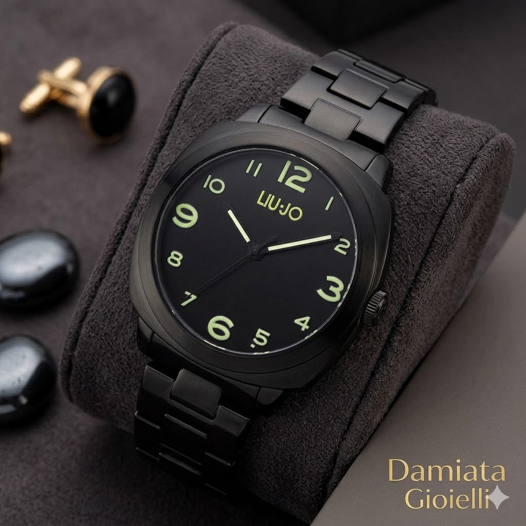 Orologio solo tempo uomo Liu Jo collezione Porthole in acciaio nero TLJ1479