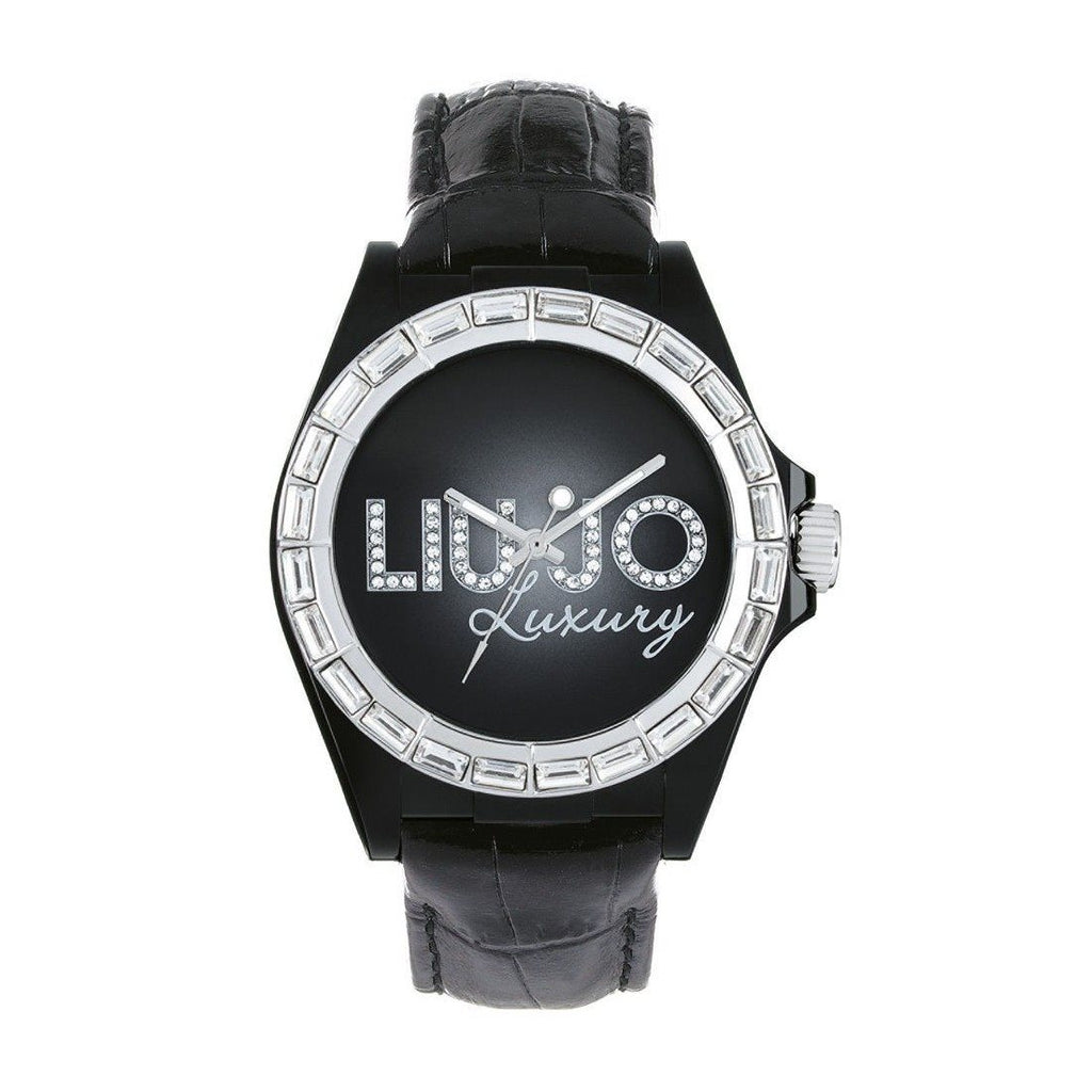 Orologio solo tempo donna Liu Jo in policarbonato nero e zirconi TLJ313