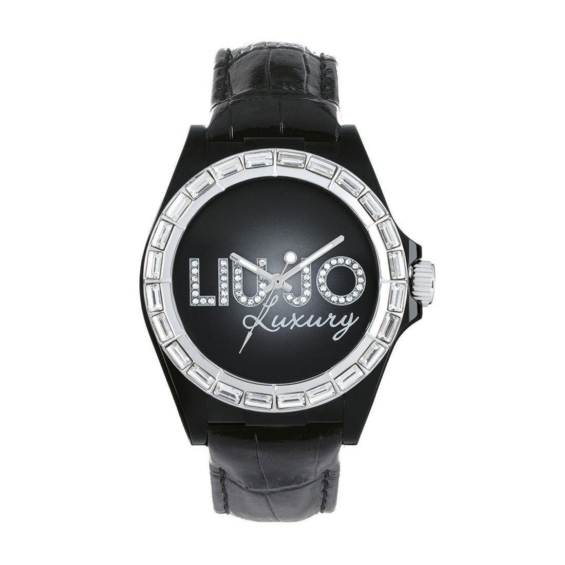 Orologio solo tempo donna Liu Jo in policarbonato nero e zirconi TLJ313