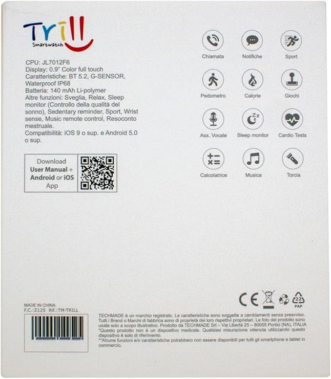 Smartwatch Techmade bambino Trill in acciaio TM-TRILL-PK