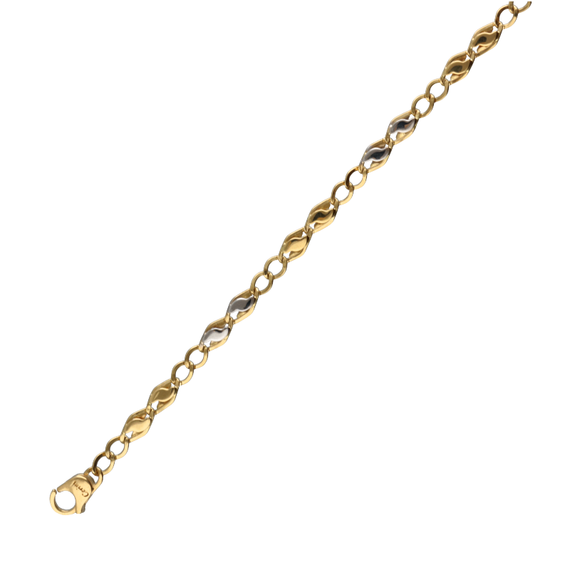 Bracciale a catena uomo Damiata Gioielli in oro giallo e bianco ref. UP-PP55