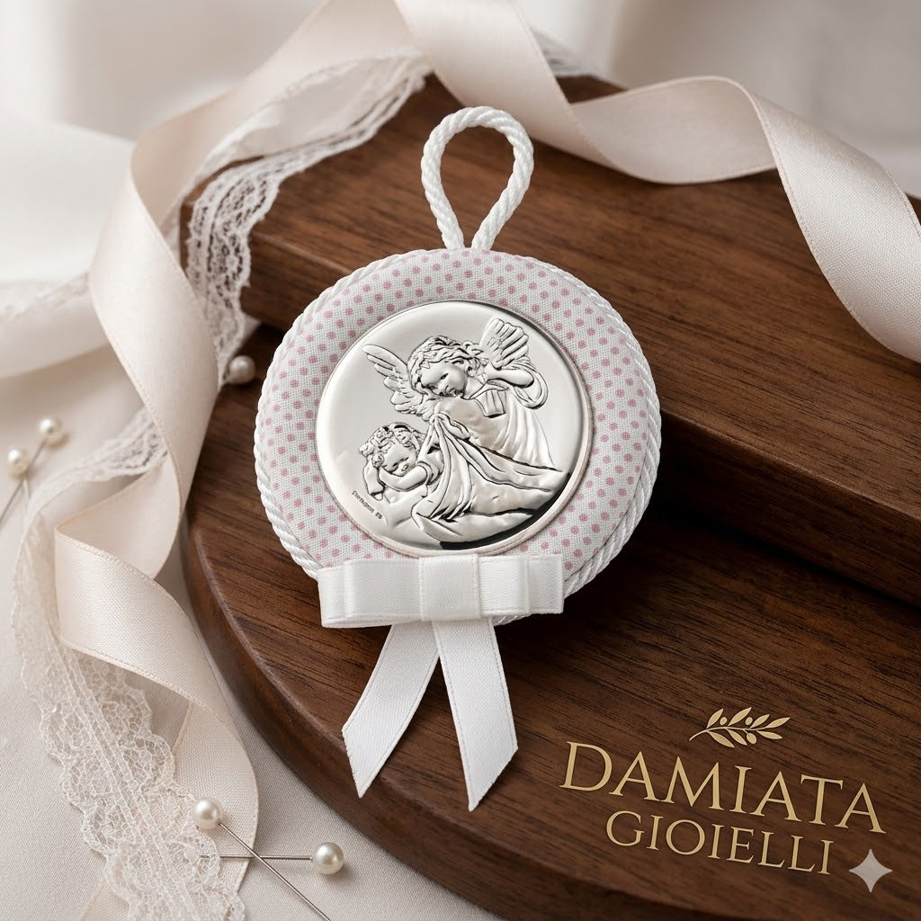 Capoculla bambina Valenti in stoffa e argento VA10491-1R