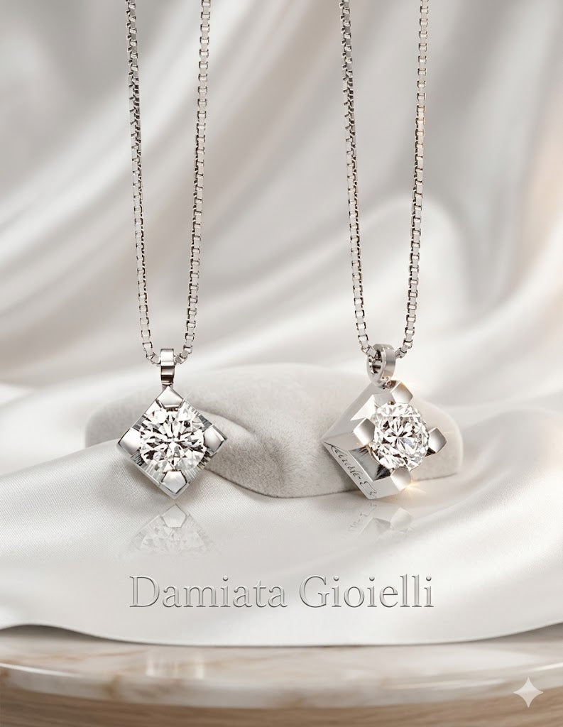Collana punto luce donna Recarlo in oro bianco e diamanti ref. XB350/042