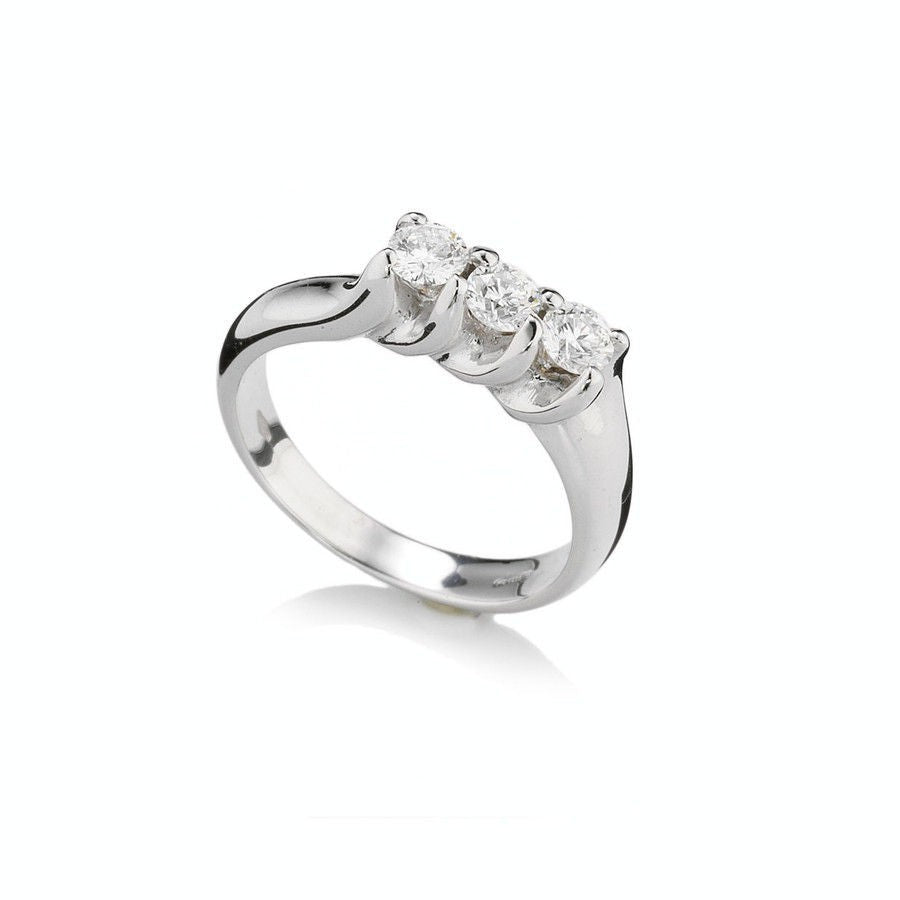 Anello trilogy donna Recarlo in oro bianco e diamanti XB723/120