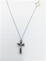 Collana croce donna Recarlo in oro bianco e diamanti XD014/1BN